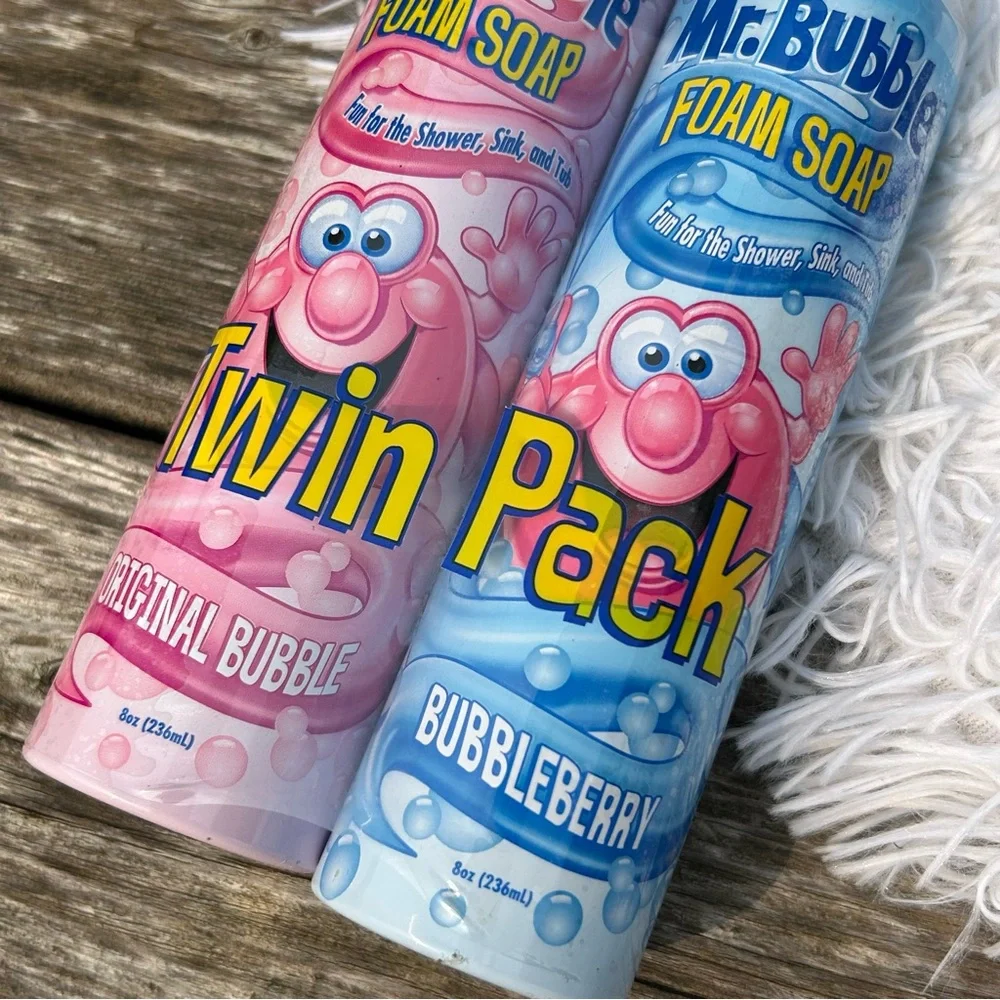 Mr. Bubble Foam Soap Twin Pack - Original Bubble & Bubbleberry 8 oz cans NEW